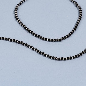 Real Black beads silver Anklets for women