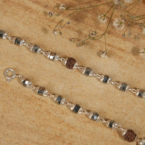 Rudraksha Multicolor Silver Beads Nazariya for Kids
