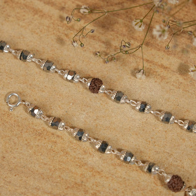 Rudraksha Multicolor Silver Beads Nazariya for Kids