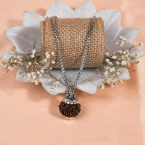 Adiyogi Pendant (10 Mukhi Nepali  Rudraksha) With Chain