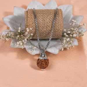 Adiyogi Pendant (4 Mukhi Nepali Rudraksha) With Chain