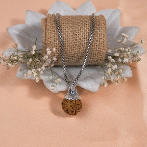 Adiyogi Pendant (8 Mukhi Nepali  Rudraksha) With Chain