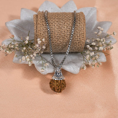 Adiyogi Pendant (8 Mukhi Nepali  Rudraksha) With Chain