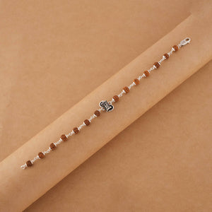Rudraksha Silver Shiva Damru Bracelet