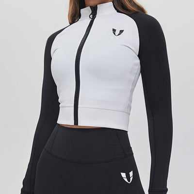 Color Block Jacket - Black And White