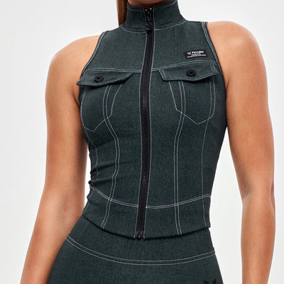 Army Abs Tank - Denim Green