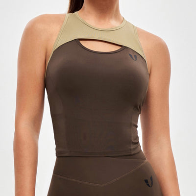 Cutout Tank Top - Dark Brown