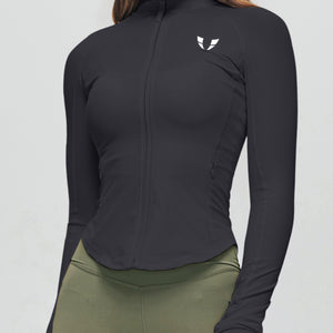 Ribbed Gym Jacket - Black