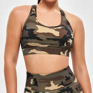 Power Sports Bra - Earth Camo