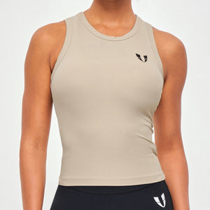 Ribbed Workout Tank - Khaki