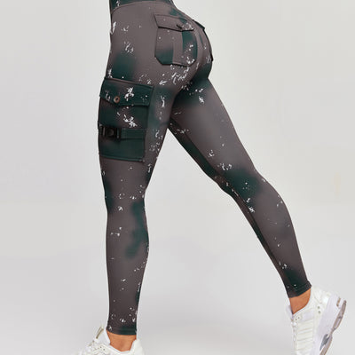 Cargo Fitness Leggings - Phantom Tie Dye
