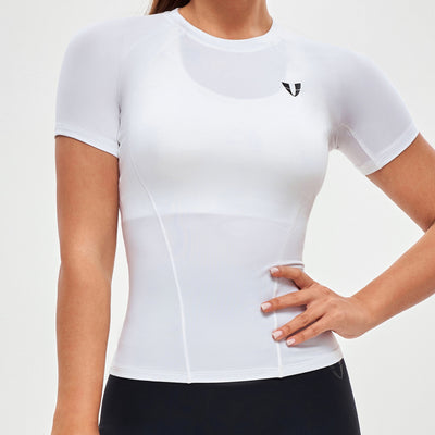 Round Neck Athletic T-shirt - White