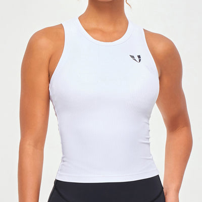 Ribbed Workout Tank - White