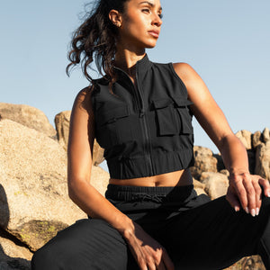 Cargo Power Moto top - Black