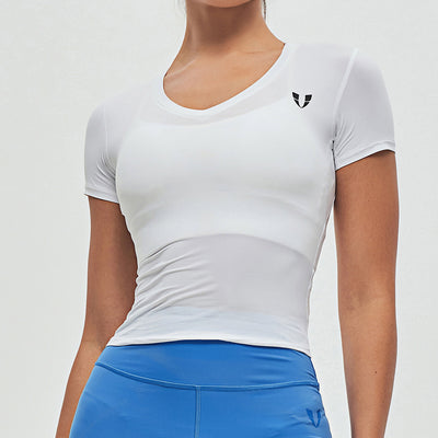 V-neck Training T-shirt - White