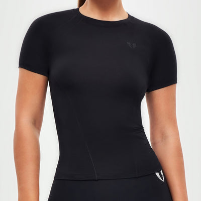 Round Neck Athletic T-shirt - Black