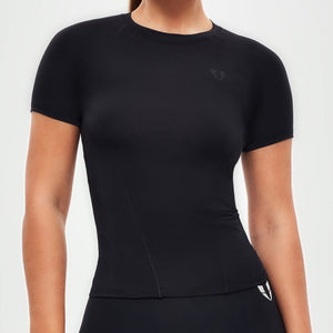 Round Neck Athletic T-shirt - Black