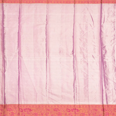 Baby Pink Handloom Kanchipuram Silk Saree With Zari Motifs