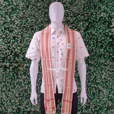 Premium Handwoven Cotton Uttariya for Men