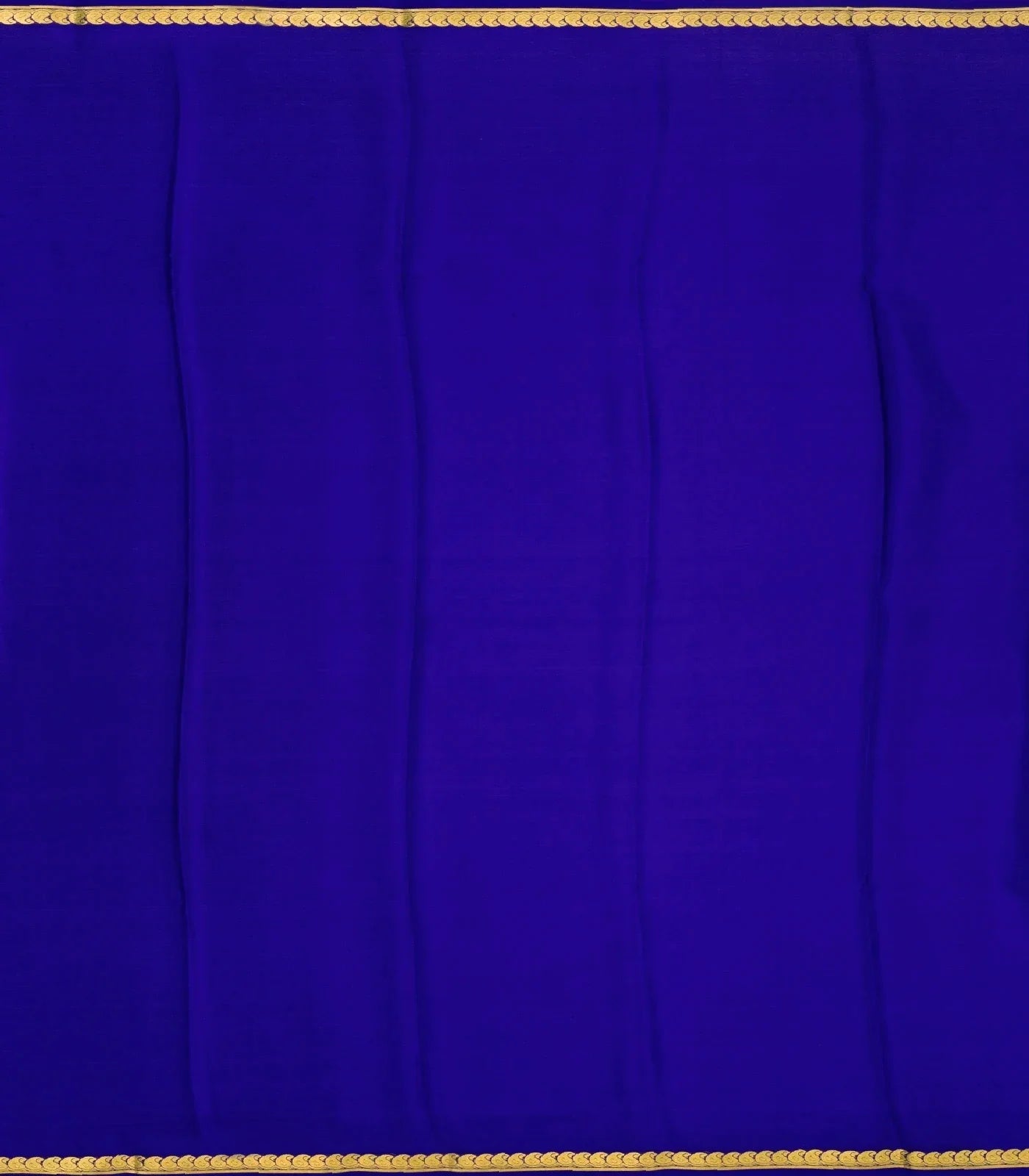 Violet Mysore Crepe Silk Saree With Mango Motif Border