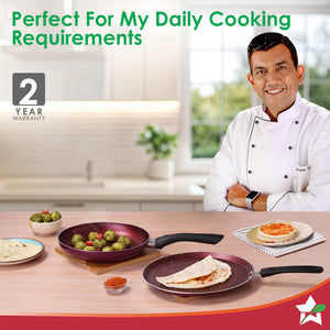 Bandhan Non-Stick Cookware 2 Pcs. Set | Dosa Tawa and Fry Pan by blacktree