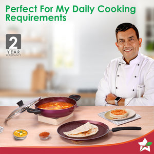 Bandhan Non-stick Cookware 3 Pcs.Set | Dosa Tawa,Kadhai by black tree