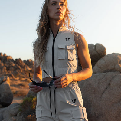 Cargo Power Moto top - Apricot Gray