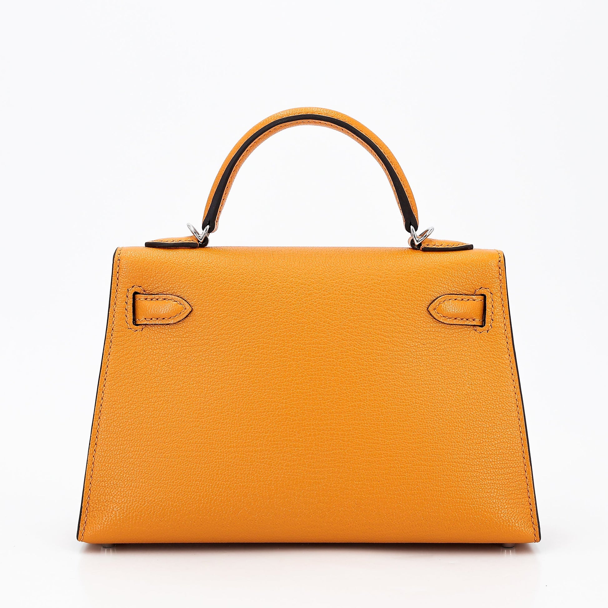 HERMÈS Mini Kelly II Moutarde (9U) Chevre Palladium hardware