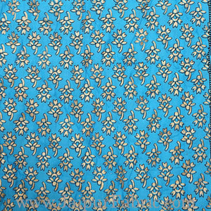 Jaipuri Razai Firozi Color Camel Golden Print Single Bed Quilt