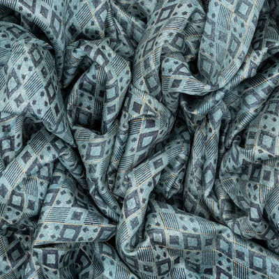 Light Blue Handloom Tussar Silk Saree Printed With Triangle Motifs