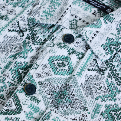 Green Geometric Corduroy Jacket