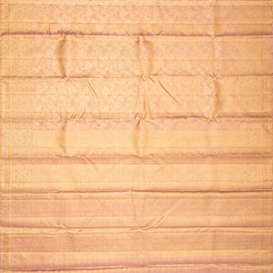 Baby Pink Handloom Kanchipuram Tissue Silk Saree With Floral Motifs