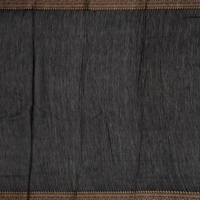 Black Woven Chanderi Cotton Saree With Printed Mango Motifs