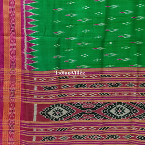 Green Mayur Chandrika Khandua Silk Saree