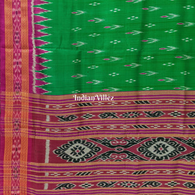 Green Mayur Chandrika Khandua Silk Saree