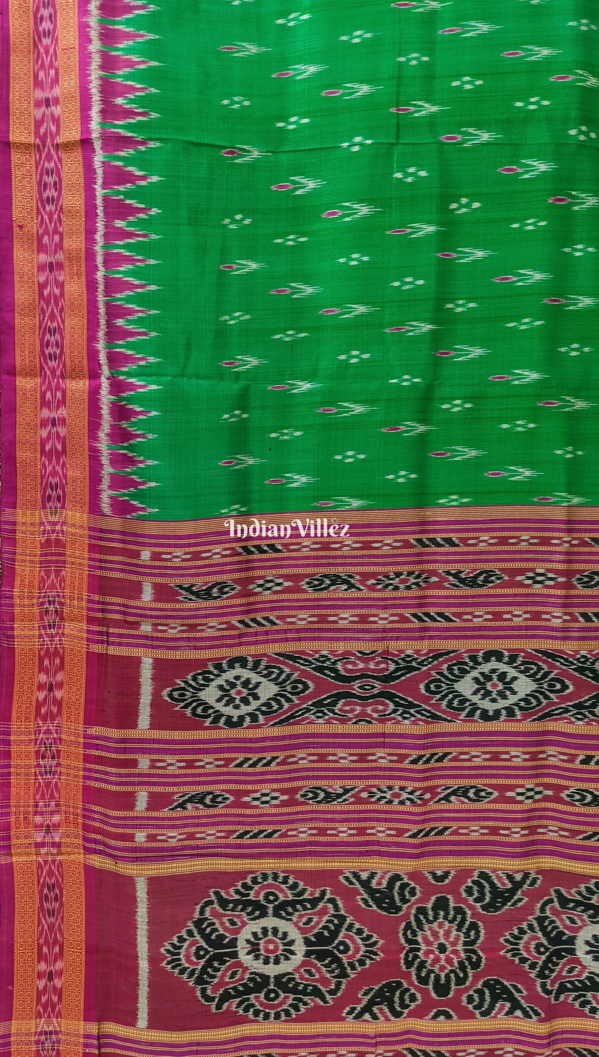 Green Mayur Chandrika Khandua Silk Saree