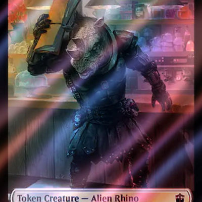 Alien Rhino Token (35) // Clue Token (54) [Universes Beyond: Doctor Who: Tokens] [Surge Foil]