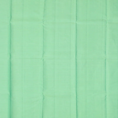 Lime Green Handloom Kanchipuram Silk Saree With Checks