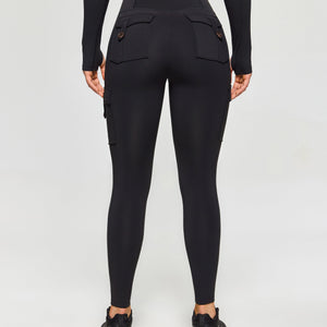 PowerMove Thermal Fleece Cargo Leggings - Black