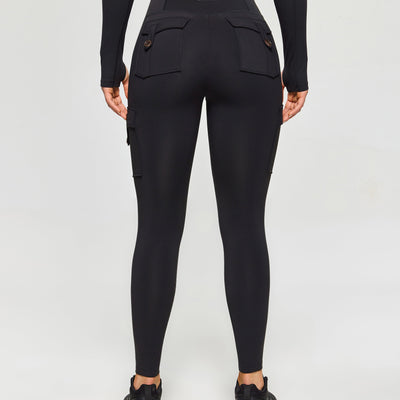 PowerMove Thermal Fleece Cargo Leggings - Black