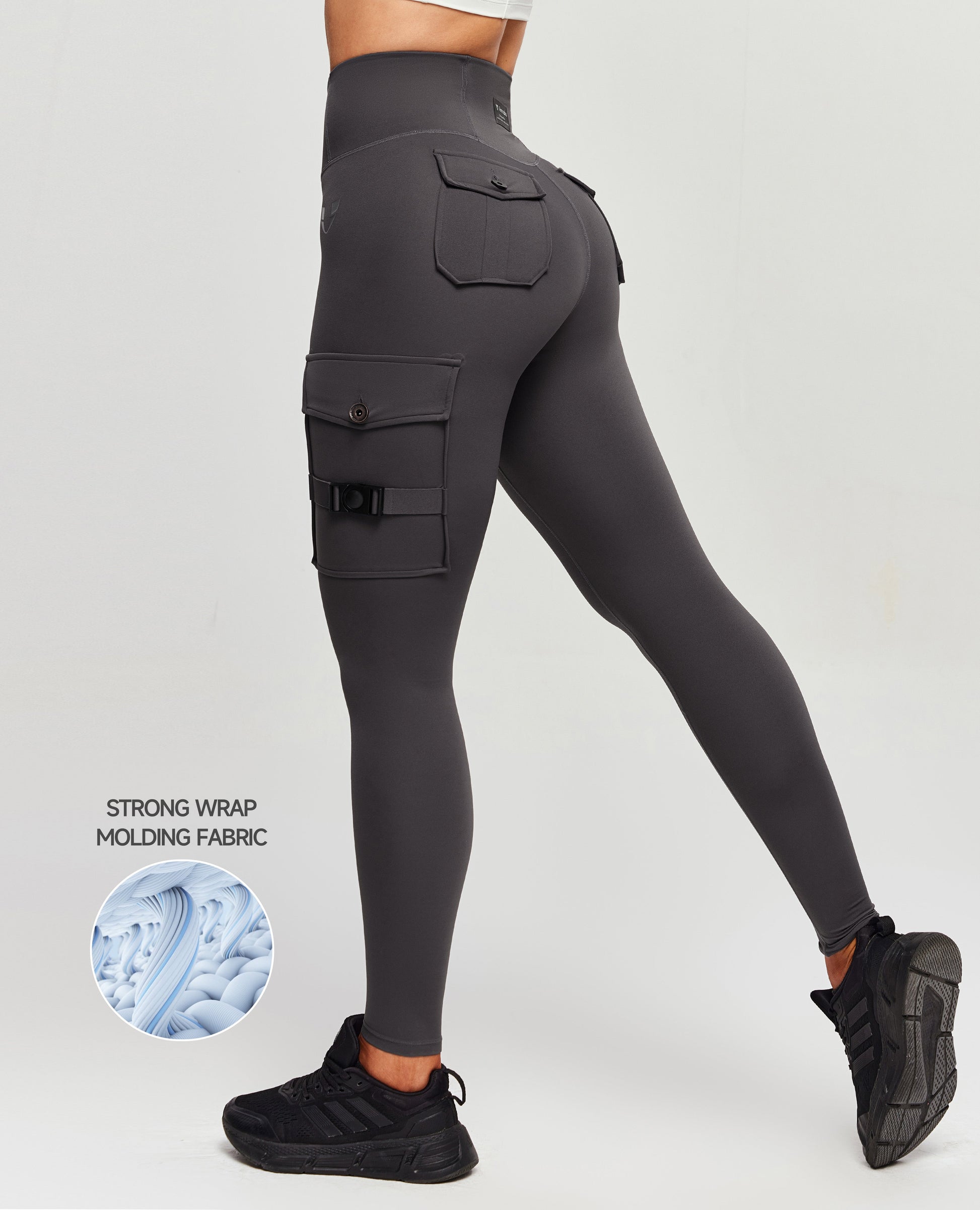 Cargo Fitness Leggings Plus - Elephant Grey