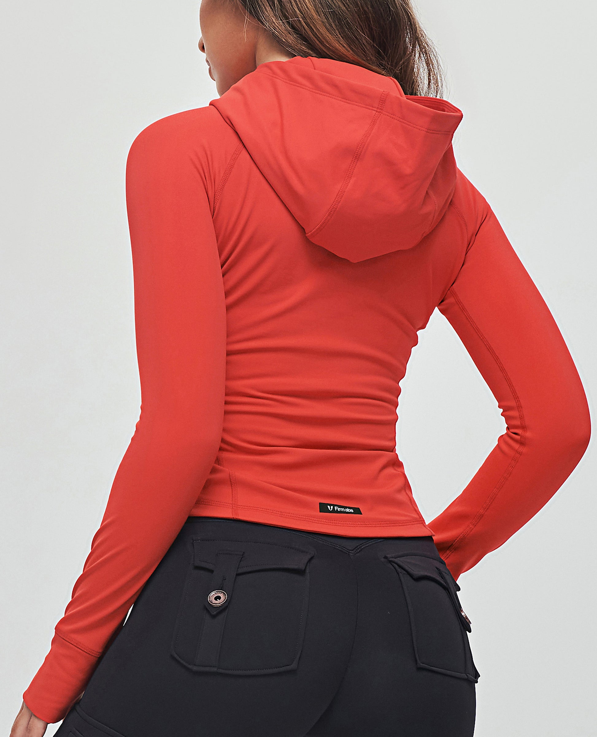 Thin Fleece Zipper Hoodie - Red
