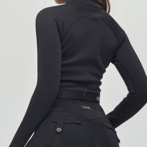 Full-zip Cropped Jacket Plus - Black