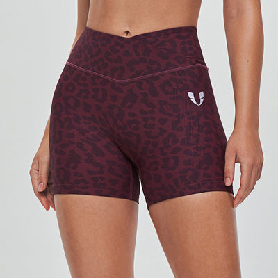 V-waist Cargo Shorts - Red Leopard