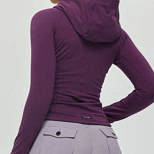 Thin Fleece Zipper Hoodie - Purple
