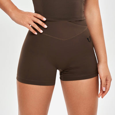 V-waist Cargo Shorts Plus-Dark Brown