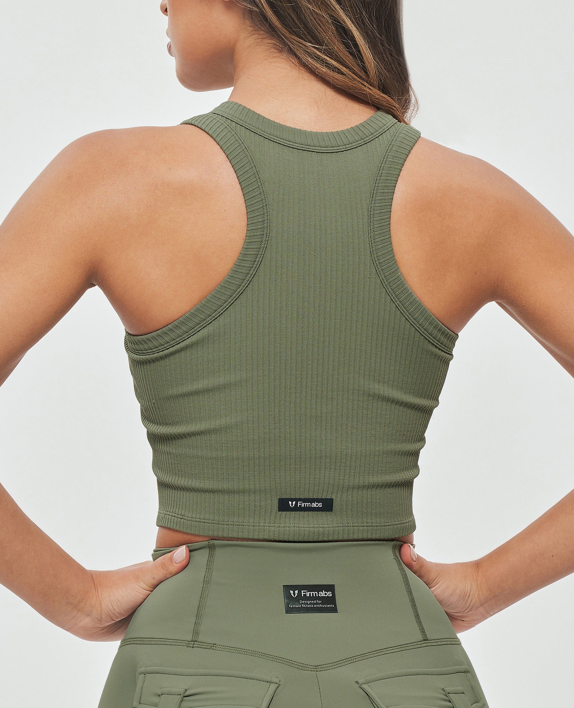 Padded Workout Tank - Olive Green