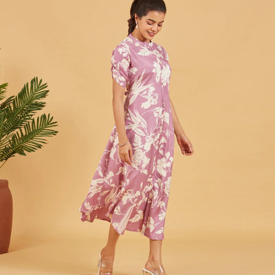 Mauve Floral Dress