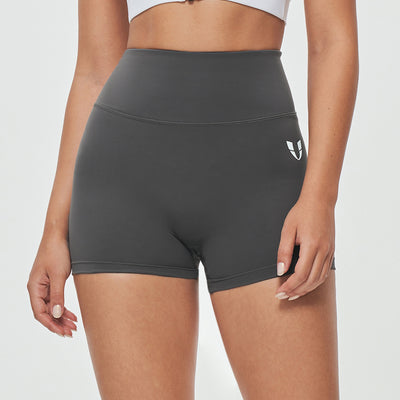 High Waist Cargo Shorts - Gray