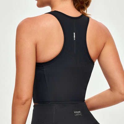 Scoop Neck Sports Bra - Black